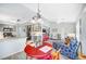 An open-concept home living space featuring the kitchen, breakfast nook, and living area at 8525 Festival Dr, Las Vegas, NV 89134
