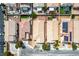 Aerial view of properties with a variety of backyard features and landscaping designs at 9535 Golden Scots Ct, Las Vegas, NV 89123