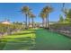 Community putting green with manicured landscaping and palm trees at 10212 Donald Weese Ct, Las Vegas, NV 89129