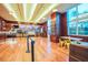 Bright food court area with a display case and menus on monitors at 145 E Harmon Ave # 3801&3803, Las Vegas, NV 89109