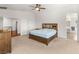 Spacious main bedroom with ceiling fan provides a restful retreat for homeowners at 2940 Cimini Ct, Henderson, NV 89052