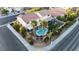 Gorgeous aerial view of a home with a pristine pool and well-manicured landscaping in a desirable neighborhood at 3194 Lapis Beach Dr, Las Vegas, NV 89117