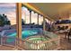 Stunning pool and spa with covered patio, ideal for outdoor entertaining and relaxation at 3194 Lapis Beach Dr, Las Vegas, NV 89117