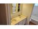 Bright bathroom features a double sink vanity and mirrored medicine cabinet at 4285 El Como Way, Las Vegas, NV 89121