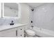 Modern bathroom with marble tile, an illuminated mirror, and updated fixtures, offering a spa-like experience at 5217 Caspian Springs Dr # 101, Las Vegas, NV 89120