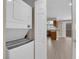 Convenient laundry area with stackable washer and dryer and easy access from the kitchen at 7200 Pirates Cove Rd # 1011, Las Vegas, NV 89145