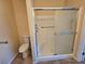 Bathroom with walk-in shower and safety bars at 7957 Fantail Dr, North Las Vegas, NV 89084