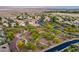 A community view from above, showcasing meandering paths, lush trees, and well-maintained homes at 8356 Shady Lady Ct, Las Vegas, NV 89131
