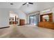 Spacious main bedroom with walk-in closet, ensuite bath, and sliding glass door to backyard at 853 Morning Sun Ct, Las Vegas, NV 89110