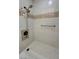 Tiled shower with dual shower heads and assist bar at 853 Morning Sun Ct, Las Vegas, NV 89110