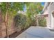 Private backyard with garden space and shade trees at 10159 Tumbling Tree St, Las Vegas, NV 89183