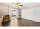 Bedroom with laminate flooring, large closet and natural light at 2040 Bavington Dr # D, Las Vegas, NV 89108