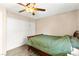 Bedroom with laminate flooring, ceiling fan and large closet at 2040 Bavington Dr # D, Las Vegas, NV 89108