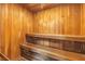 A home sauna features wood paneled walls and two levels of wood bench seating at 2451 N Rainbow Blvd # 1066, Las Vegas, NV 89108