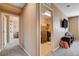 Upstairs hallway view of laundry room at 2544 Sable Ridge St, Henderson, NV 89044