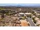 Expansive aerial view showcases neighborhood homes with lush landscaping and mountain views at 2587 Grizzly Park Ct, Henderson, NV 89052