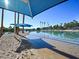 Community beach and swimming lagoon featuring a sandy shore and clear, inviting water at 2736 Huber Heights Dr, Las Vegas, NV 89128