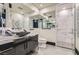 Modern bathroom features designer vanity and glass-enclosed shower at 2777 Paradise Rd # 2701, Las Vegas, NV 89109