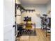 Home office with custom cat trees, built in shelves, and natural light at 3440 Ernest St, North Las Vegas, NV 89032