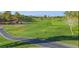 Picturesque view of a golf course with manicured greens and geese, creating a serene and inviting atmosphere at 439 Pelican Bay Ct, Henderson, NV 89012