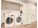 Convenient laundry room featuring modern washer and dryer units, built-in cabinets, and ample space for sorting and folding at 5142 Southern Hills Ln, Las Vegas, NV 89113