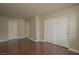 Bedroom with wood floors and a large closet, creating storage space at 5383 Indian River Dr # 323, Las Vegas, NV 89103