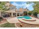 Lovely backyard with a swimming pool, spa, covered patio, and well-maintained landscaping at 56 Grossinger Ct, Henderson, NV 89074