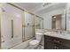 Functional bathroom with a shower-tub combo and updated fixtures at 56 Grossinger Ct, Henderson, NV 89074