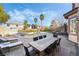 Spacious backyard showcasing a pool, spa, and patio, ideal for outdoor entertaining and relaxation at 5684 Benevento Ct, Las Vegas, NV 89141