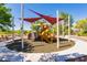 Colorful playground with slides, climbing structures, and shade canopies for outdoor fun at 7434 Eggshell Dr, North Las Vegas, NV 89084