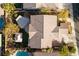 Aerial view of a well maintained property showing the roof and landscaping around the home's exterior at 7438 Desertscape Ave, Las Vegas, NV 89178