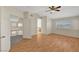 Bright bedroom boasts vaulted ceilings, wood flooring, and large window letting in natural light at 8040 Tailwind Ave, Las Vegas, NV 89131