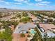 Beautiful aerial view of home with pool, covered patio, RV parking and meticulously landscaped yard at 8125 Soledad Canyon St, Las Vegas, NV 89131