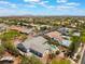 Stunning aerial view of the property with private pool, manicured yard, mature trees and plenty of space at 8125 Soledad Canyon St, Las Vegas, NV 89131
