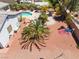 Backyard with a pool, desert landscaping, and an American flag at 8125 Soledad Canyon St, Las Vegas, NV 89131