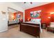 Bedroom featuring an accent wall, natural light, carpet floors, and an ample amount of closet space at 8125 Soledad Canyon St, Las Vegas, NV 89131