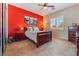 Bedroom featuring an accent wall, natural light, carpet floors, and an ample amount of closet space at 8125 Soledad Canyon St, Las Vegas, NV 89131