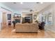 Open-concept living room with fireplace, media center, and comfortable seating at 8125 Soledad Canyon St, Las Vegas, NV 89131