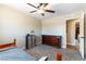 Bedroom features a bed, dresser, closet, and neutral colored carpet at 100 Walker Way, Boulder City, NV 89005