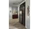 Kitchen featuring stainless steel refrigerator and wooden cabinets with a decorated wall at 1198 Golf Club, Laughlin, NV 89029