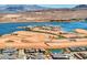 An aerial view showing the community's waterfront location and beautifully developed properties at 25 Red Creek Bluff St, Henderson, NV 89011