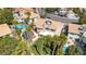 Scenic aerial view showcasing a backyard with a pool, spa, and tropical landscaping at 3633 Fox Heather Dr, Las Vegas, NV 89129