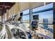Modern gym featuring exercise equipment and floor-to-ceiling windows overlooking the city skyline at 3722 S Las Vegas Blvd # 1111, Las Vegas, NV 89113