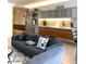 Open floor plan featuring a living room with a modern kitchen and stainless steel appliances at 3722 S Las Vegas Blvd # 1111, Las Vegas, NV 89113