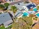 Aerial view of backyard pool, lifeguard tower, and palm trees at 6181 Cedarwood Ave, Las Vegas, NV 89103