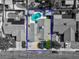 An overhead view shows a home with a private pool, patio, and well-maintained landscaping in a quiet neighborhood at 6181 Cedarwood Ave, Las Vegas, NV 89103