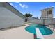 Backyard pool with diving board and lifeguard tower on a sunny day at 6181 Cedarwood Ave, Las Vegas, NV 89103