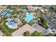 Aerial view featuring a fantastic community with tennis courts, swimming pool, waterpark and sports courts at 66 Sunset Bay St, Las Vegas, NV 89148