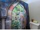 Unique bathroom with a custom shower curtain featuring a tiger and waterfall scene at 6837 Dragonfly Rock St, Las Vegas, NV 89148