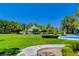 Park with green gazebo, lush lawn, and walking path at 729 Sir James Bridge Way, Las Vegas, NV 89145